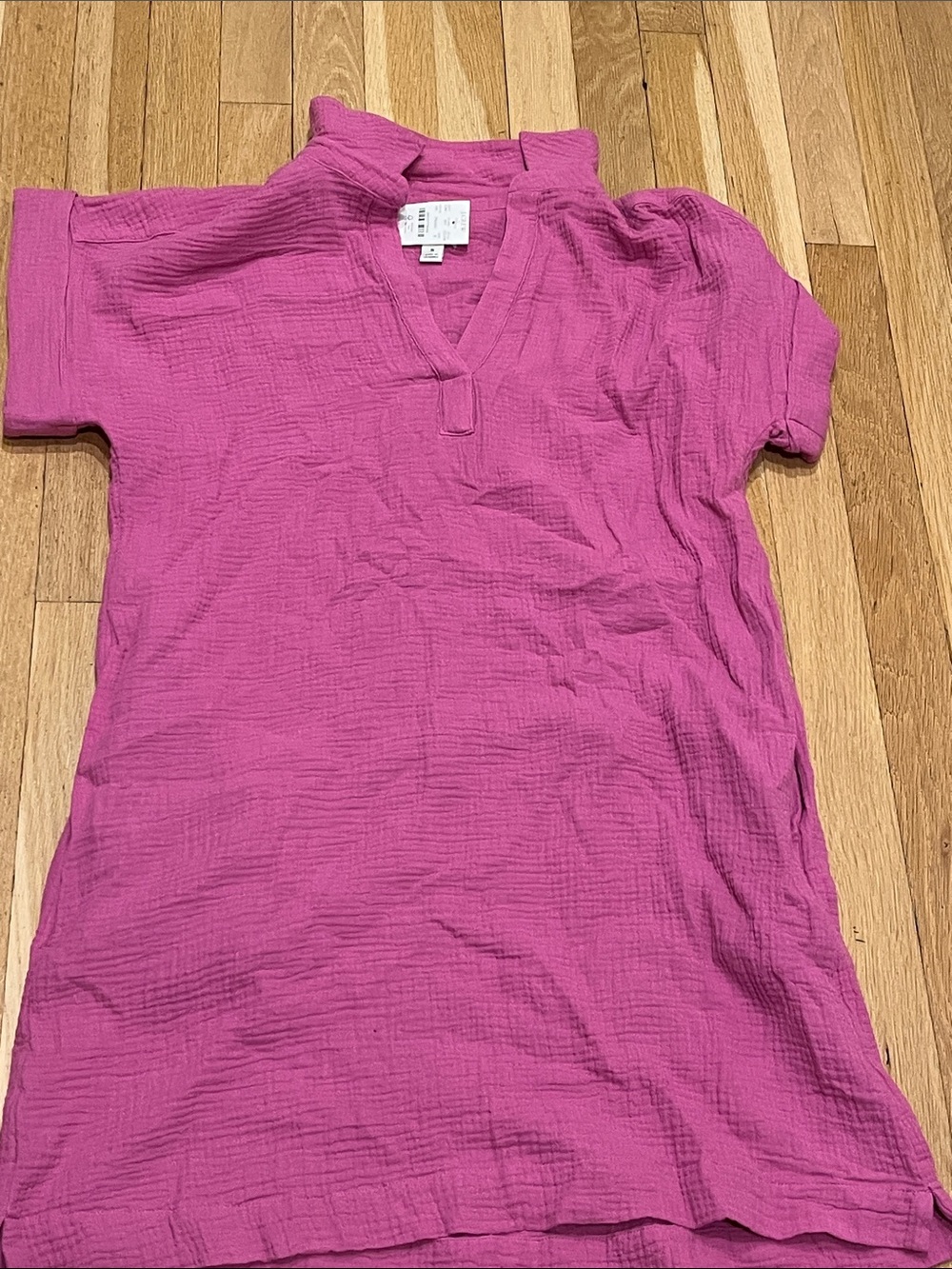 Bright Pink Short Sleeve Tunic Top small NWT